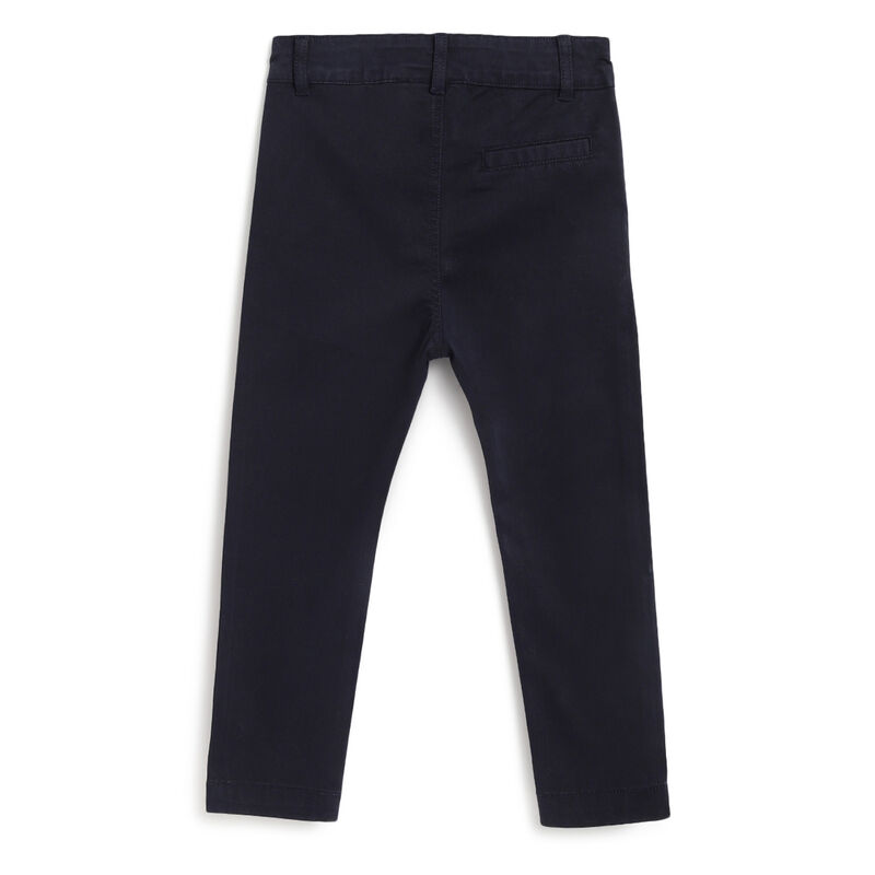 Boys Dark Blue Solid Long Trousers image number 1